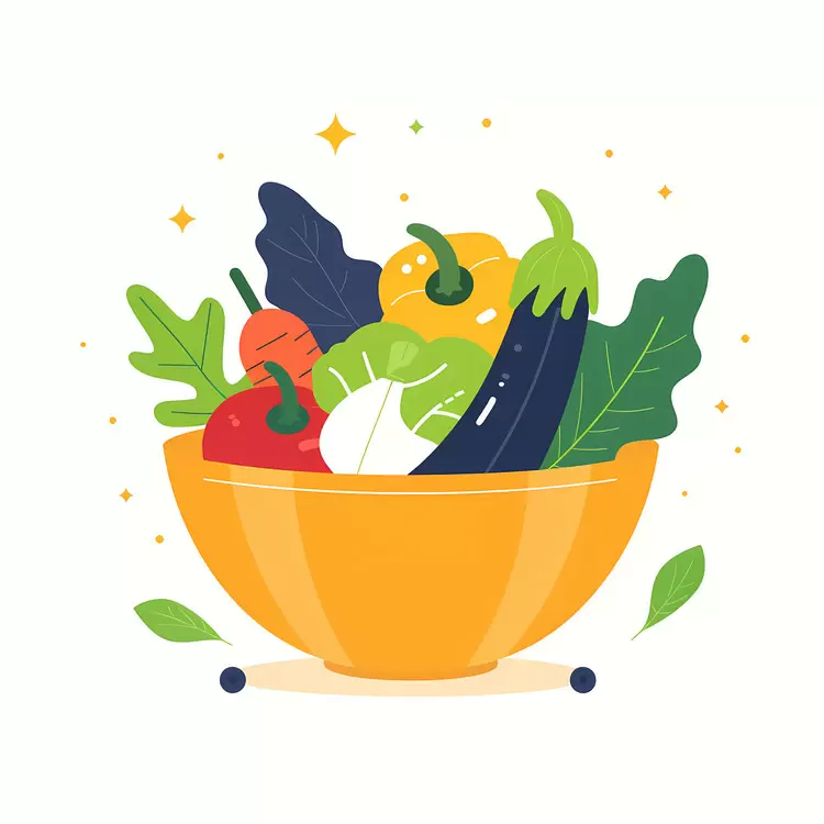 Bright Vegetable Medley in Yellow Bowl