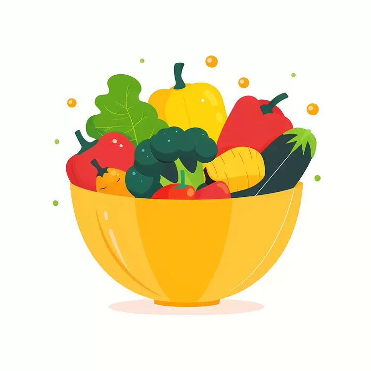 Mixed vegetables in a yellow bowl