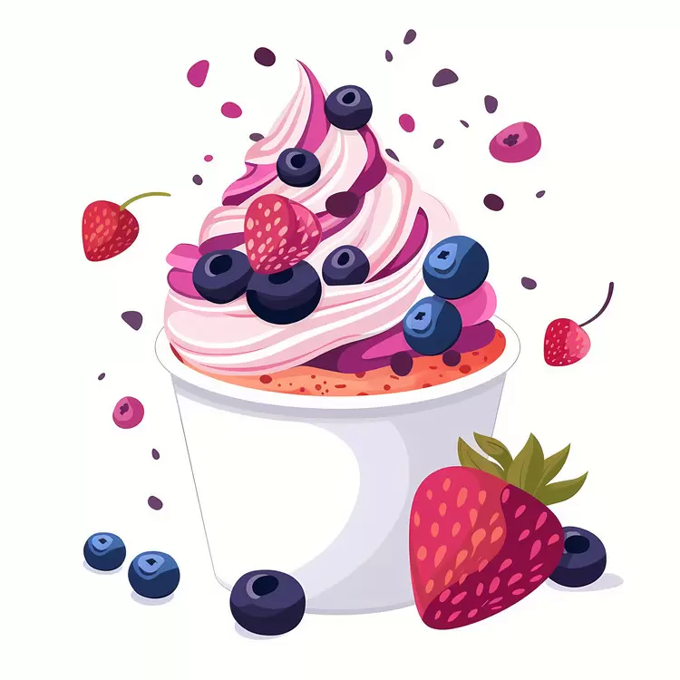 Yummy Frozen Yogurt with Berries