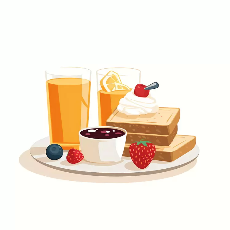 Bright Breakfast Table with Juices and Fruits