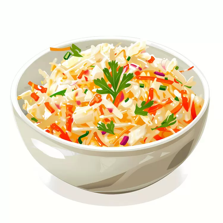 Bowl of fresh coleslaw