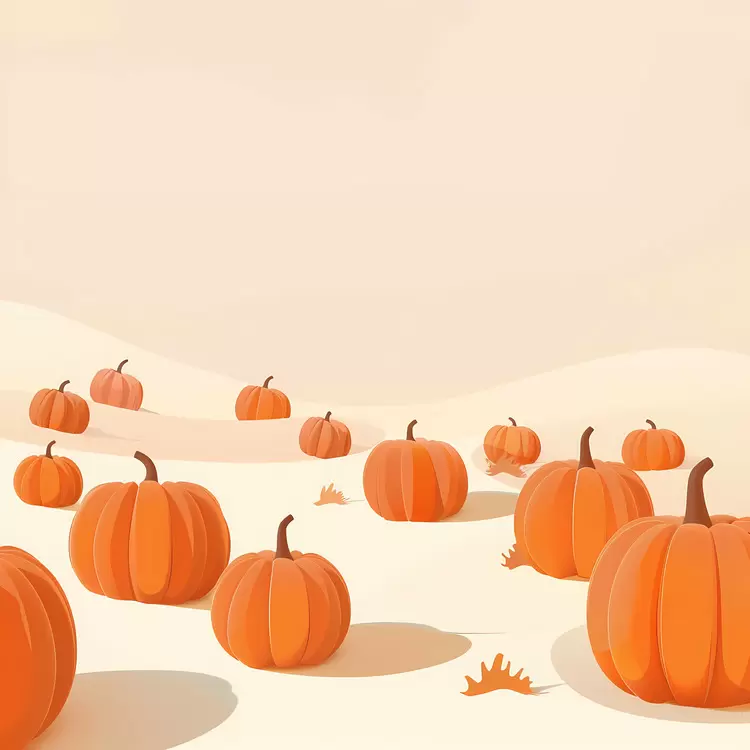 Pumpkin Field in a Desert Landscape