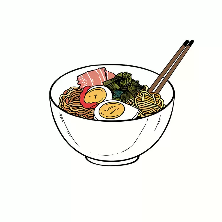 Delicious Ramen Bowl with Egg and Noodles