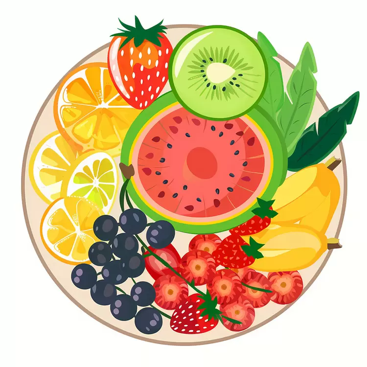 Fruit Plate with Strawberries and Kiwi