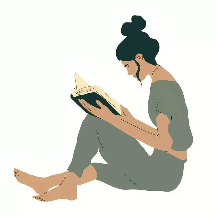 Girl Reading in a Comfortable Outfit