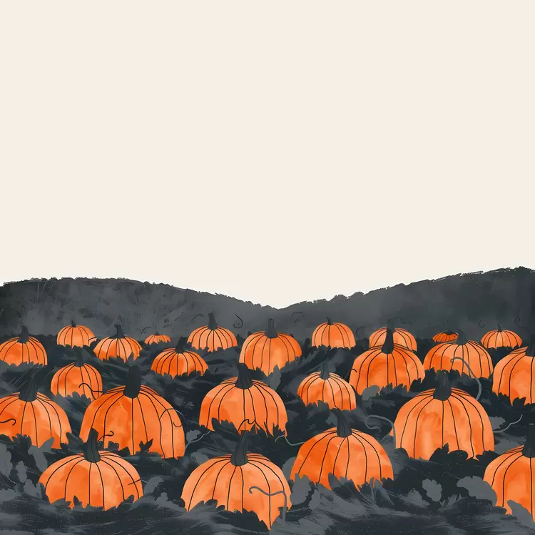 Pumpkin Field at Dusk