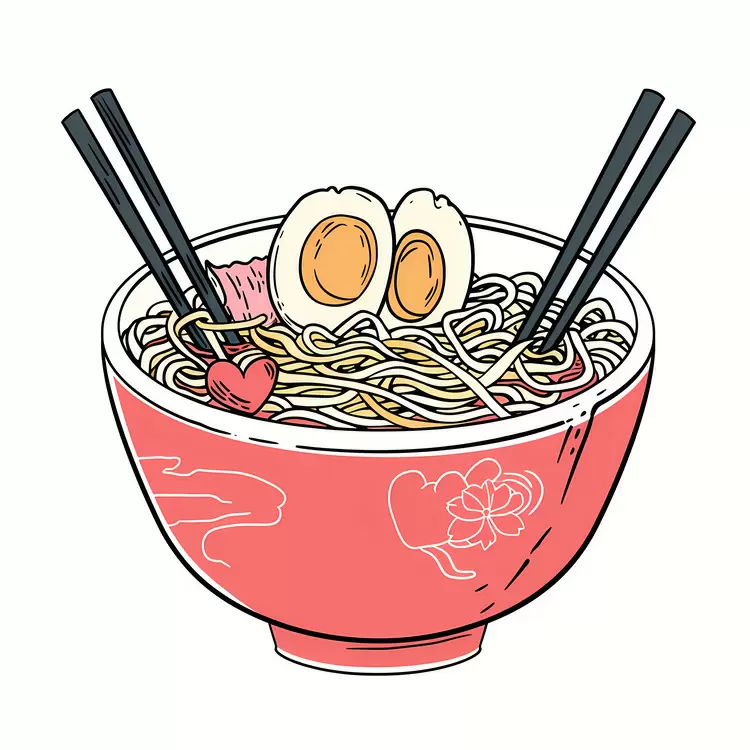 Tasty Ramen Bowl with Egg and Noodles