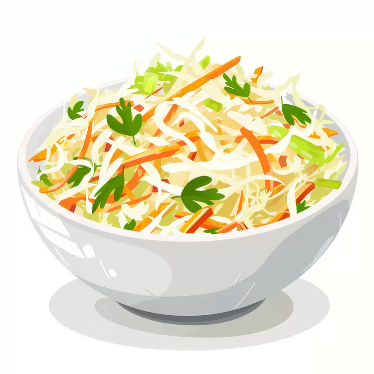 Colorful Cabbage Salad in a Bowl