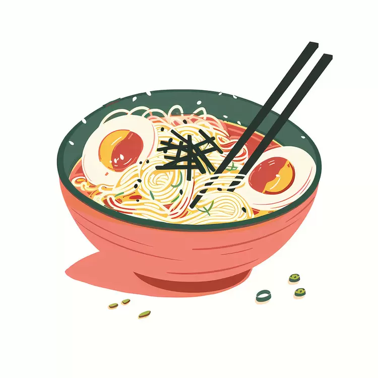 Delicious Ramen Bowl with Eggs