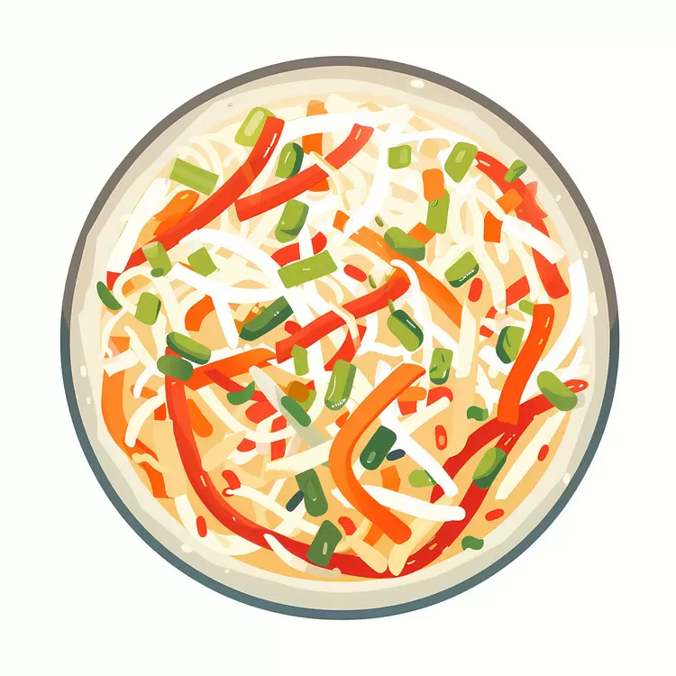 Top View of Colorful Cabbage Salad