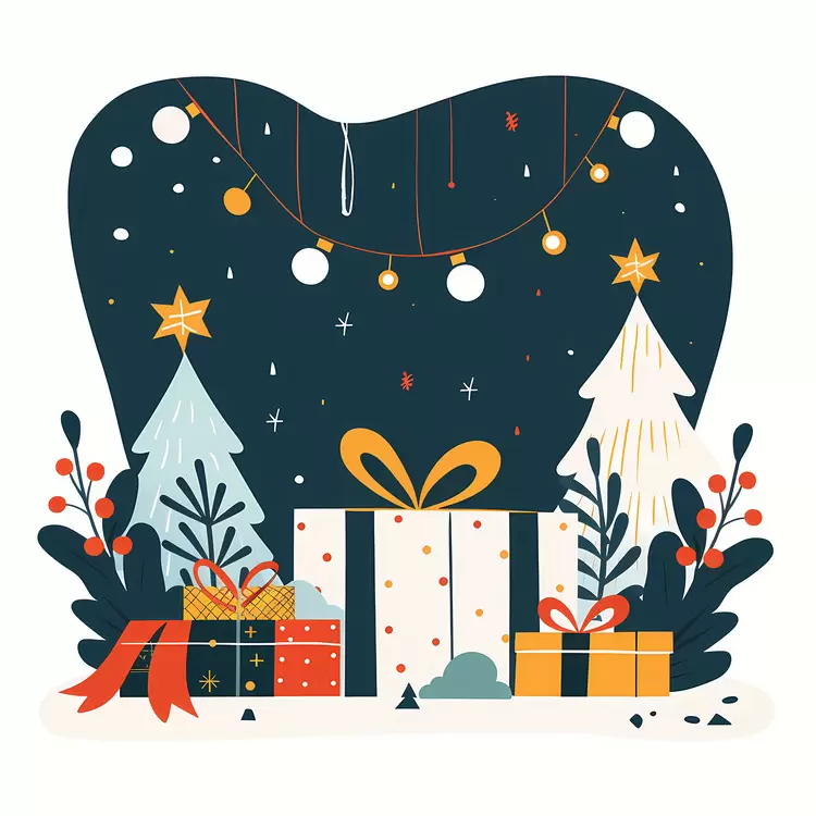 Christmas Gifts with Festive Decorations