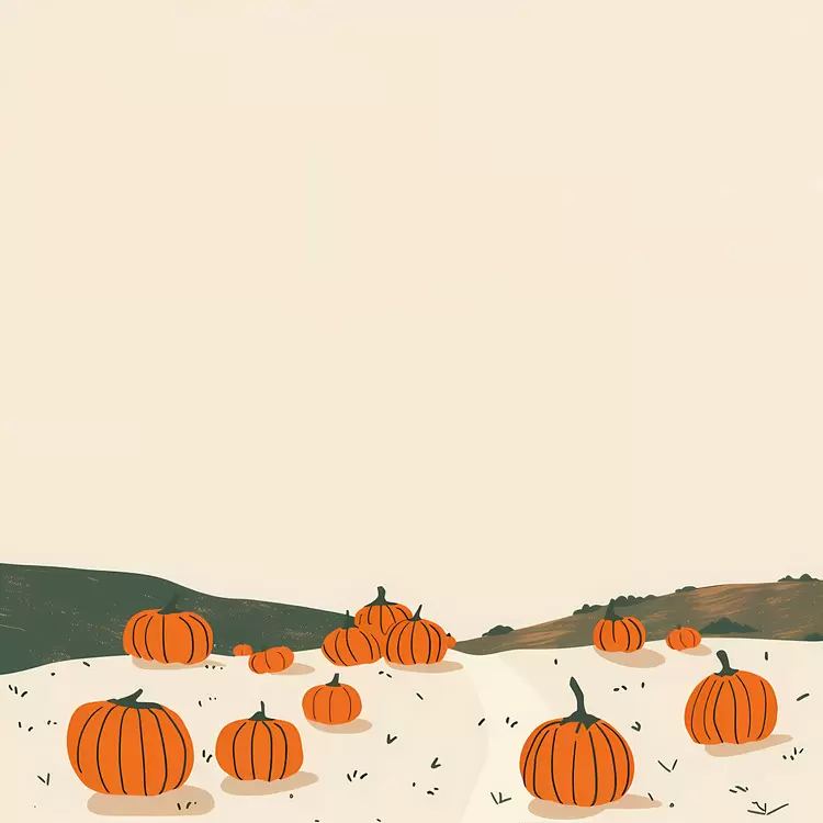 Pumpkin Field in Autumn