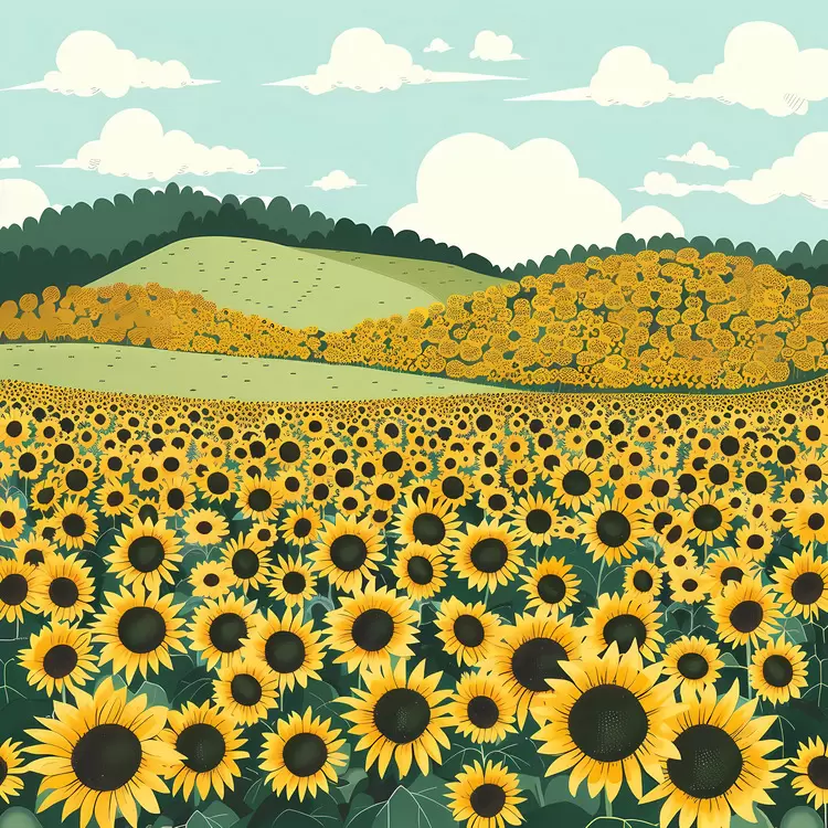 Sunflower Field Under a Clear Sky