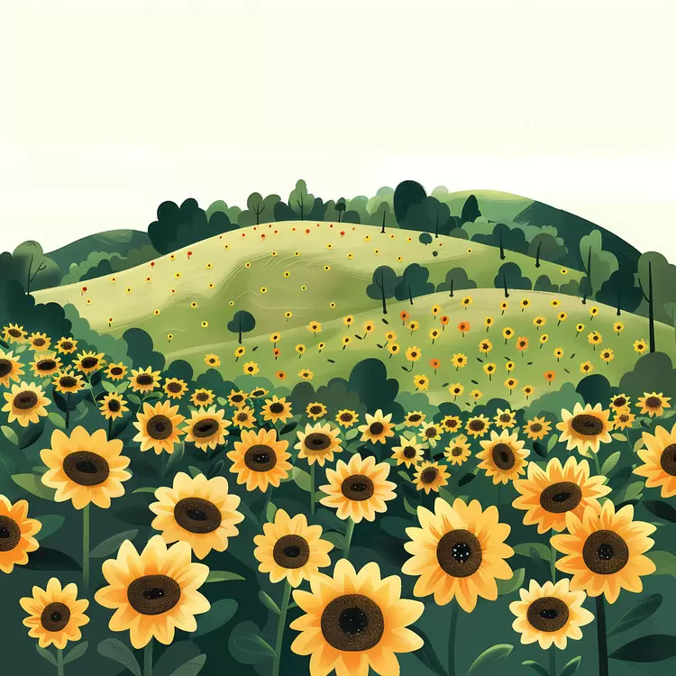 Diverse Sunflower Field with Unique Blooms
