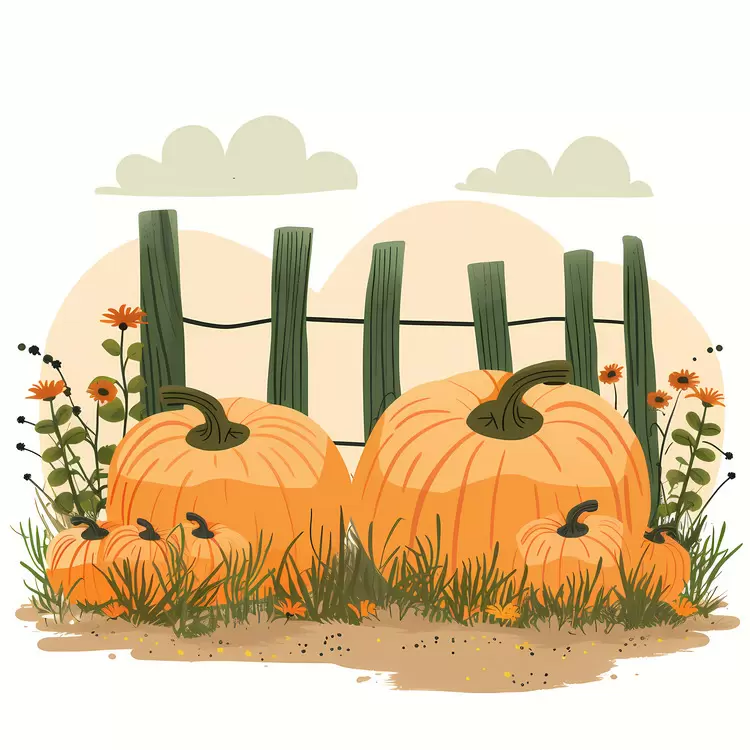 Charming Pumpkin Patch in Autumn