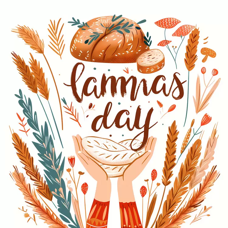 Hands Holding Bread for Lamas Day