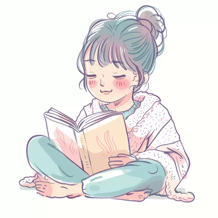 Girl Reading Under a Blanket