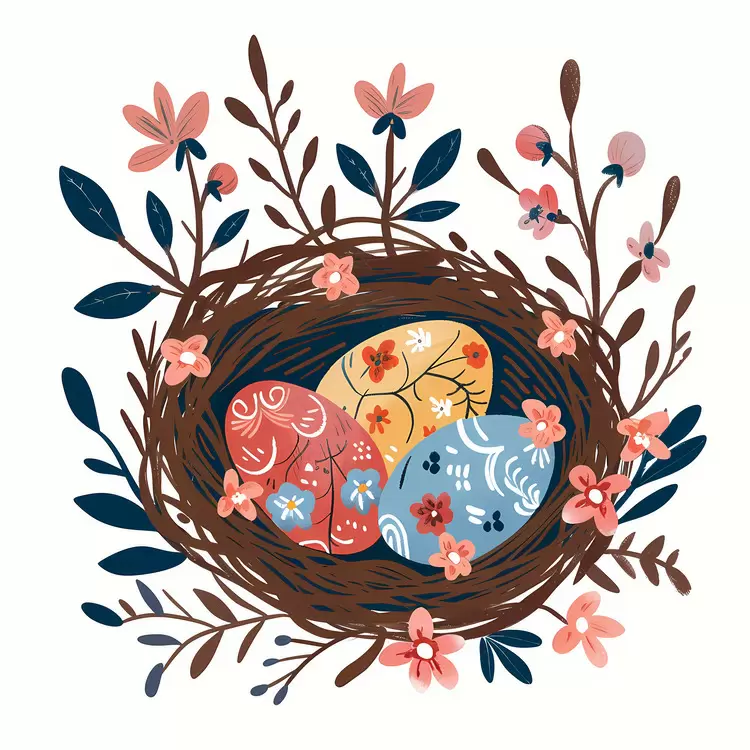 Decorative Eggs in Nest
