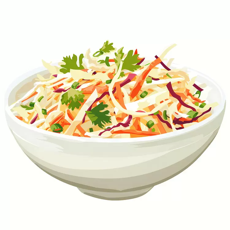 Bowl of fresh coleslaw