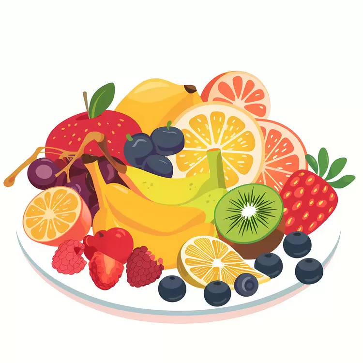 Fruit Plate with Strawberries and Kiwi