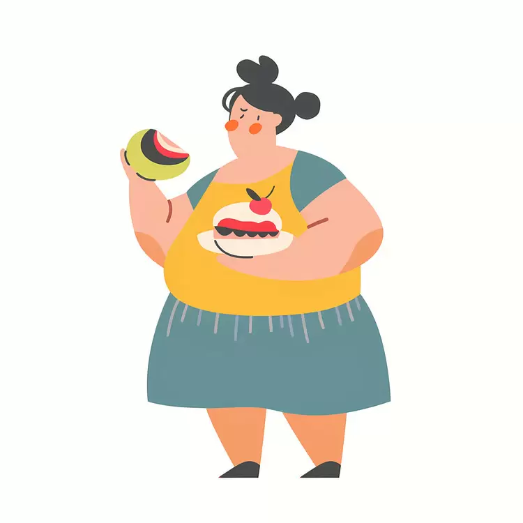 Woman Holding Fruit and Cake