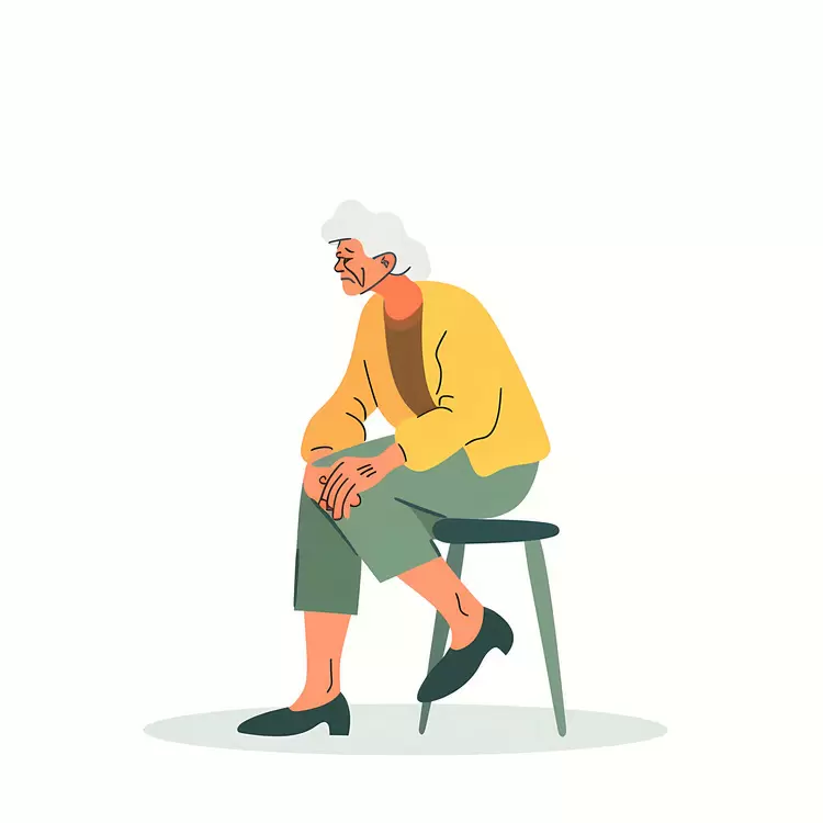 Elderly Woman in a Yellow Sweater