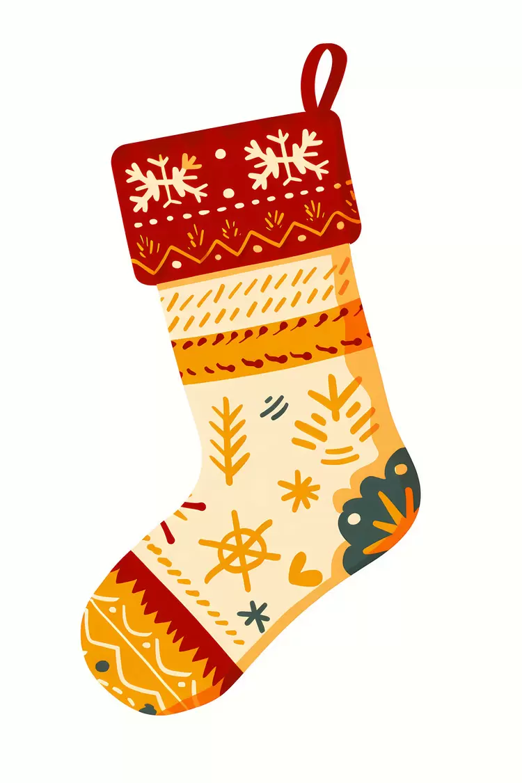 Yellow and Red Christmas Stocking