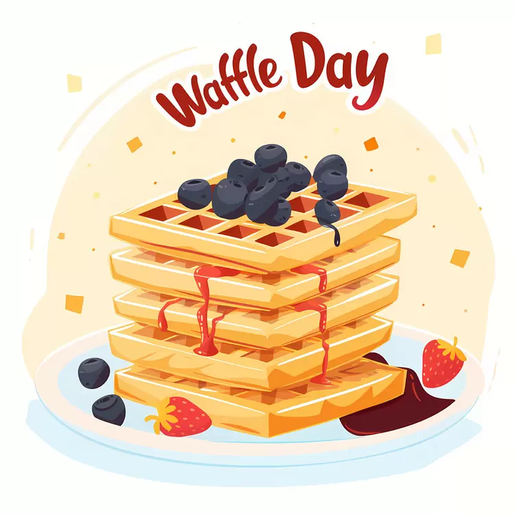 Waffle Day with Syrup and Berries