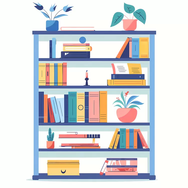 Charming Bookshelf with Candles