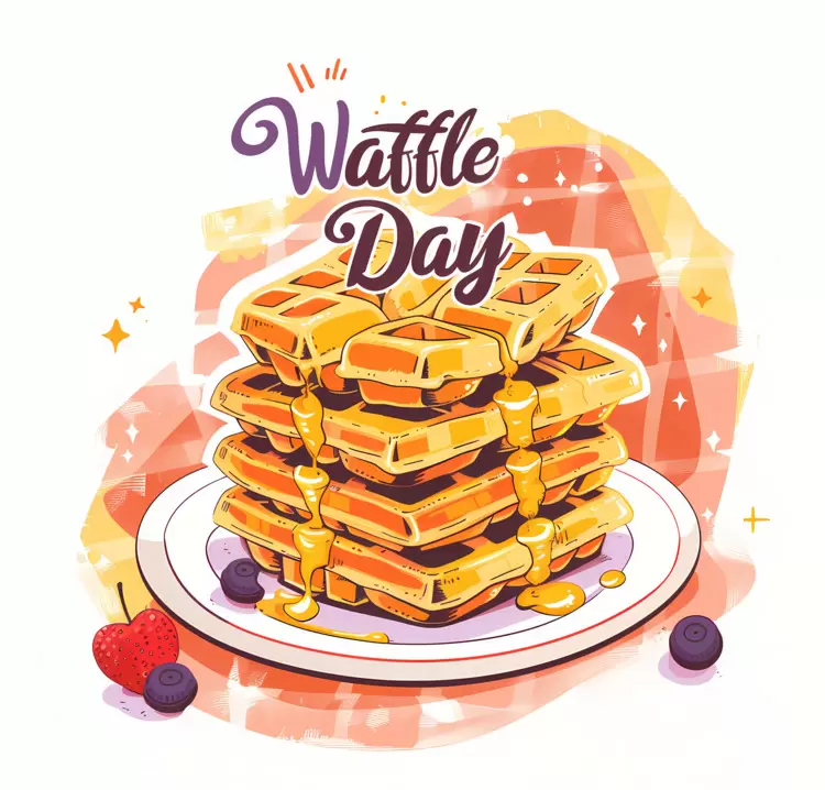 Waffle Day Celebration with Syrup
