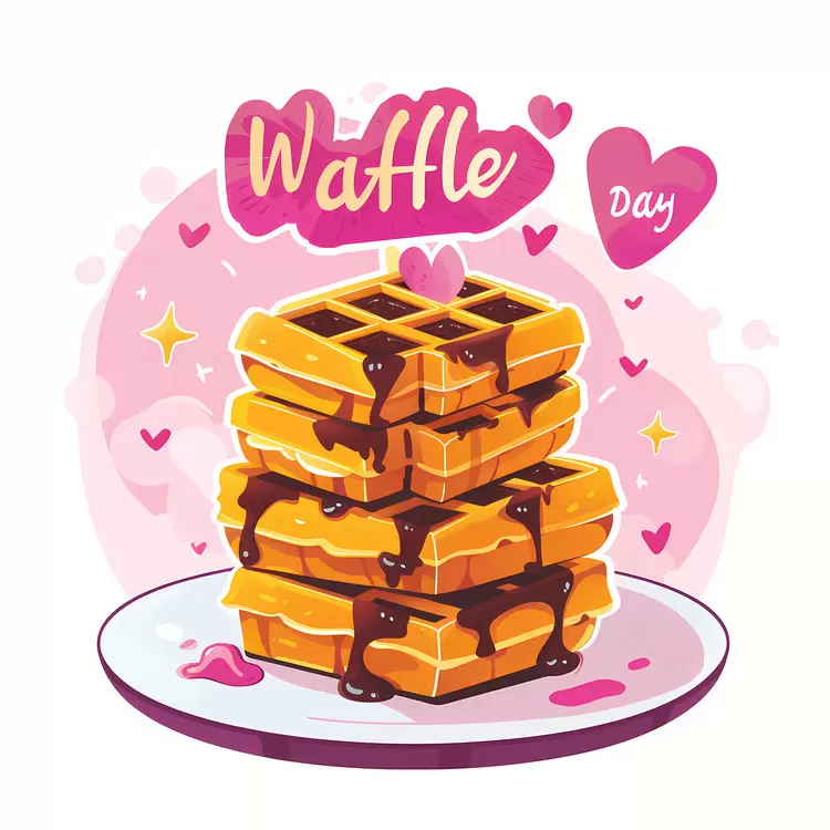 Waffle Day with Chocolate Drizzle