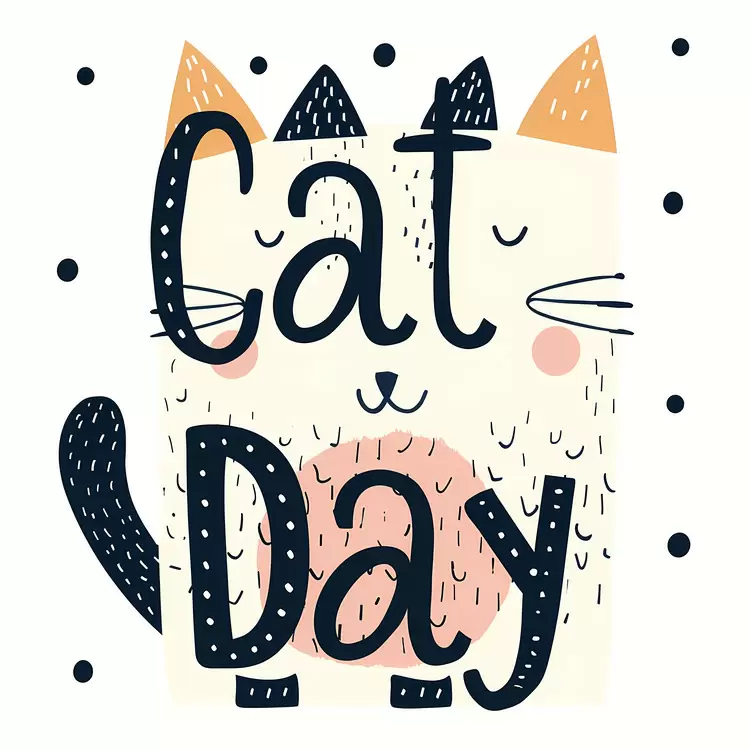 Fluffy Cat Illustration for Cat Day