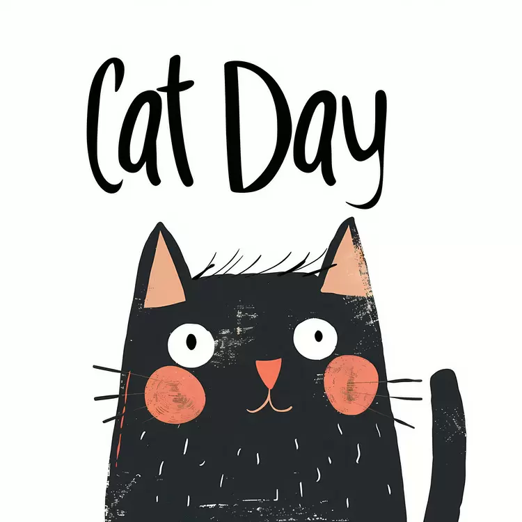 Playful Black Cat Design for Cat Day