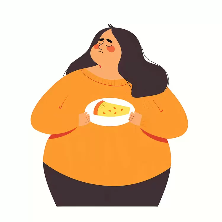Plus-Size Woman Enjoying a Dish