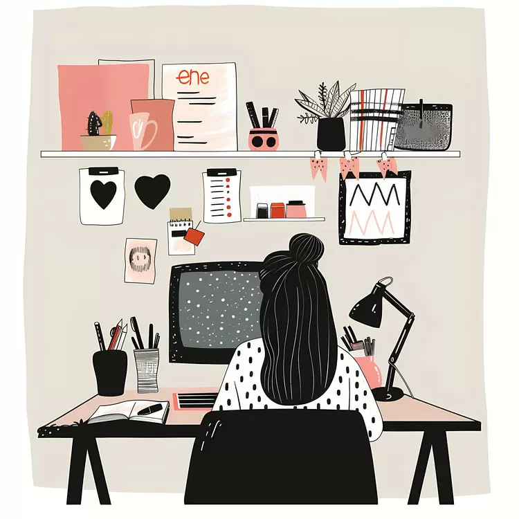 Paper And Pencil in Flat Cartoon Style