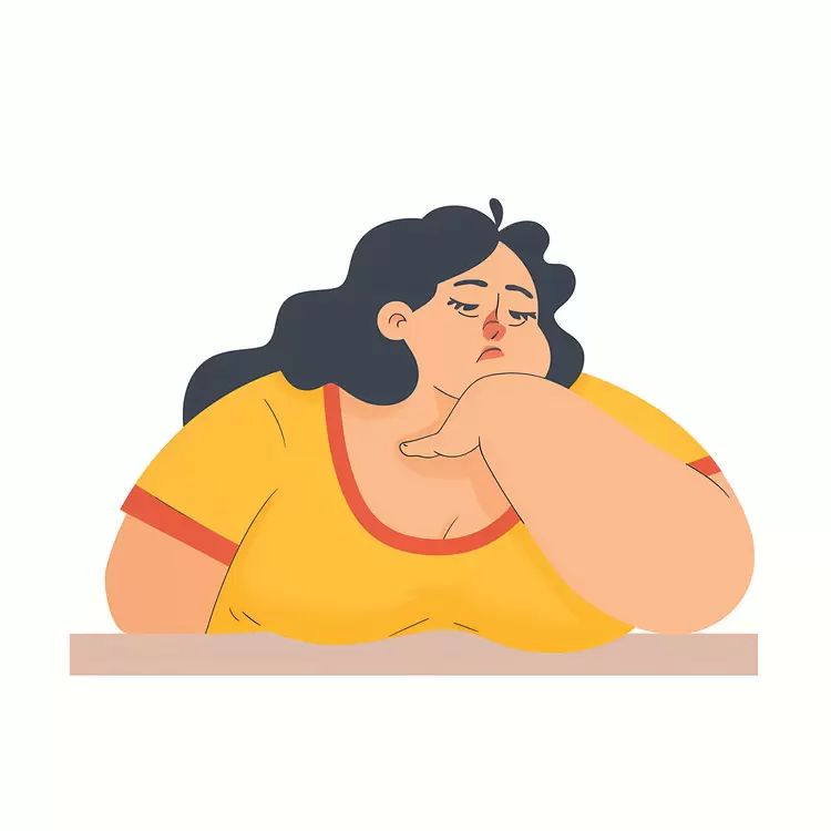 Bored Woman in Yellow Shirt