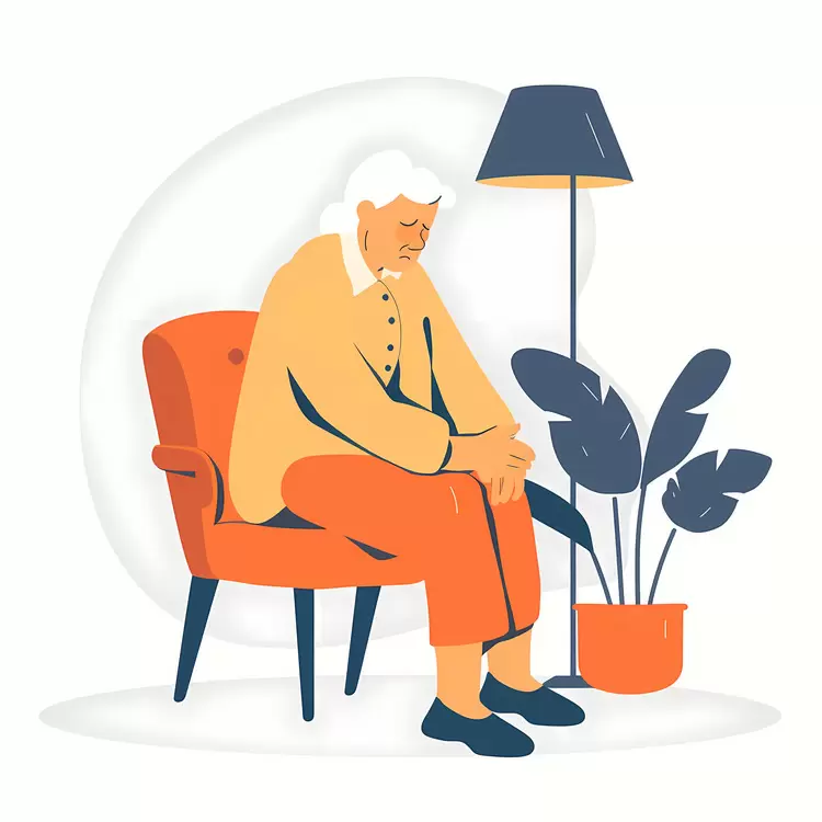 Pensive Elderly Person