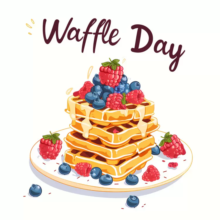 Waffle Day with Blueberries
