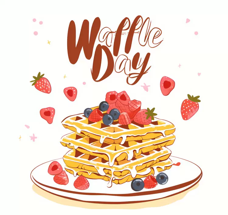 Waffle Day with Raspberries and Syrup