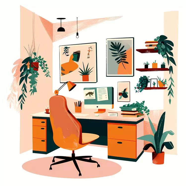 Bright and Colorful Desk Setup
