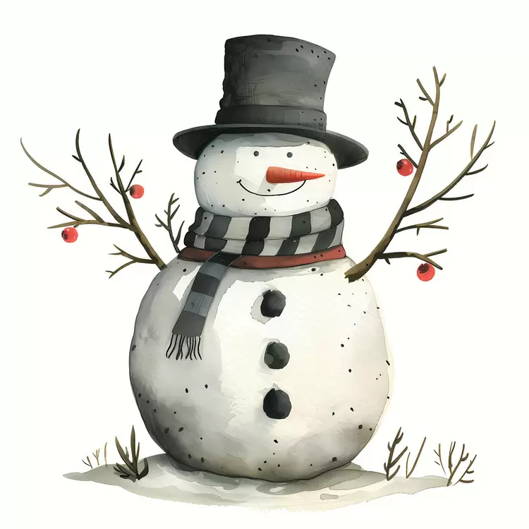 Dapper Snowman in a Top Hat