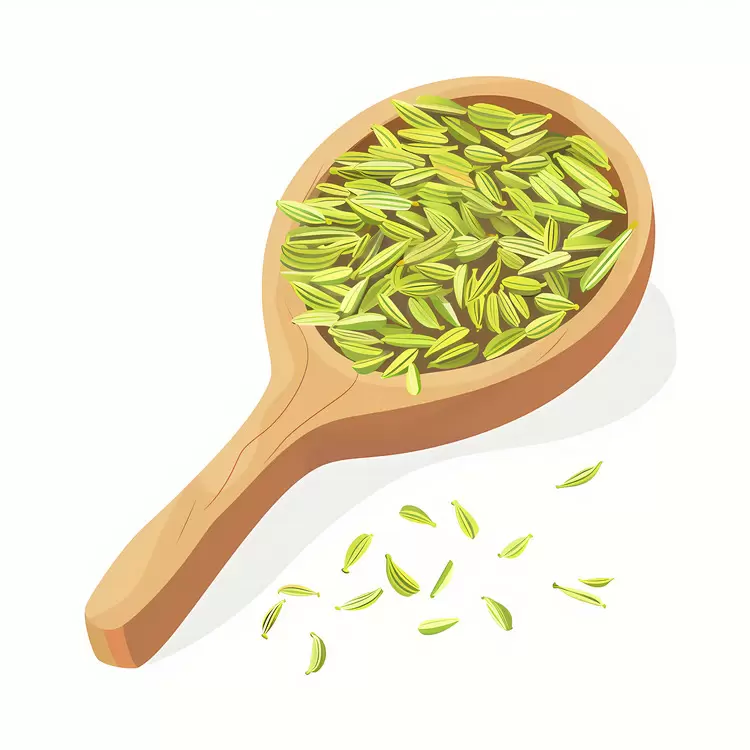 Wooden Spoon with Fennel Seeds