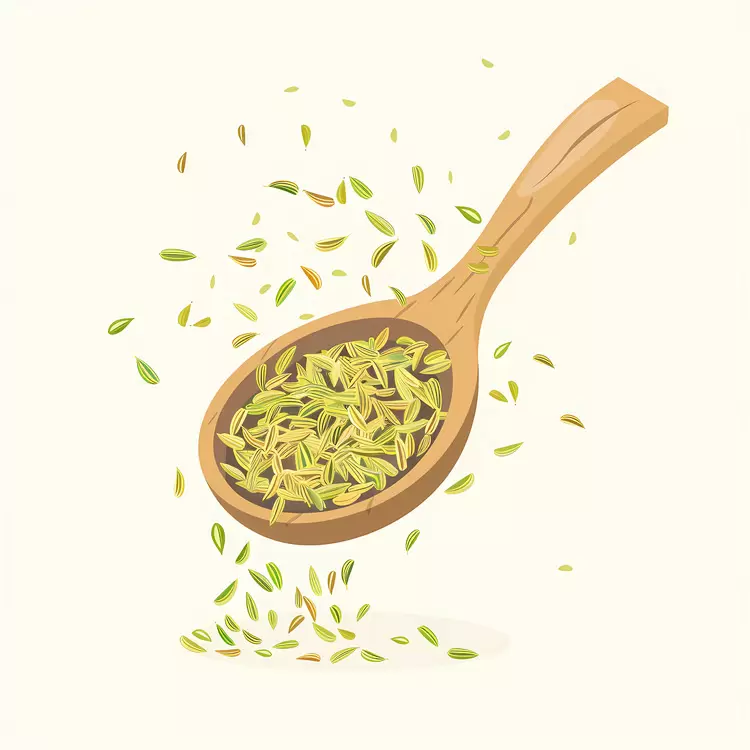 Wooden Spoon Filled with Spices