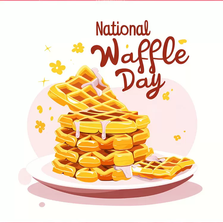 Delicious Stack of Waffles for National Waffle Day