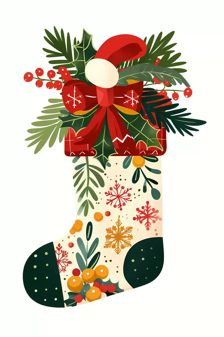 Decorated Christmas Stocking with Holiday Accents
