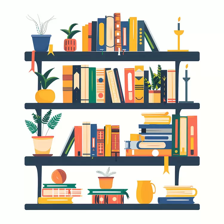 Elegant Bookshelf with Decorative Touches