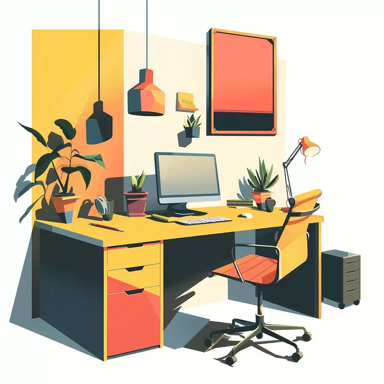 Bright and Cheerful Workspace