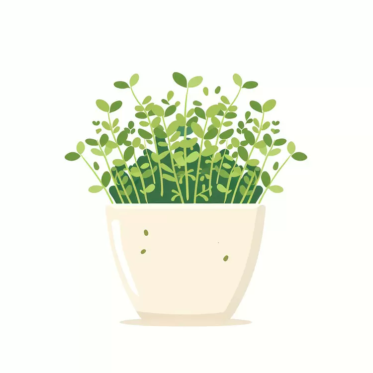 Small Green Plant in a White Pot
