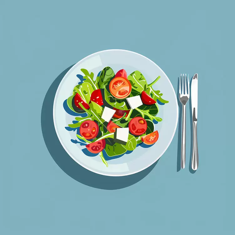 Green Salad with Cheese and Tomatoes