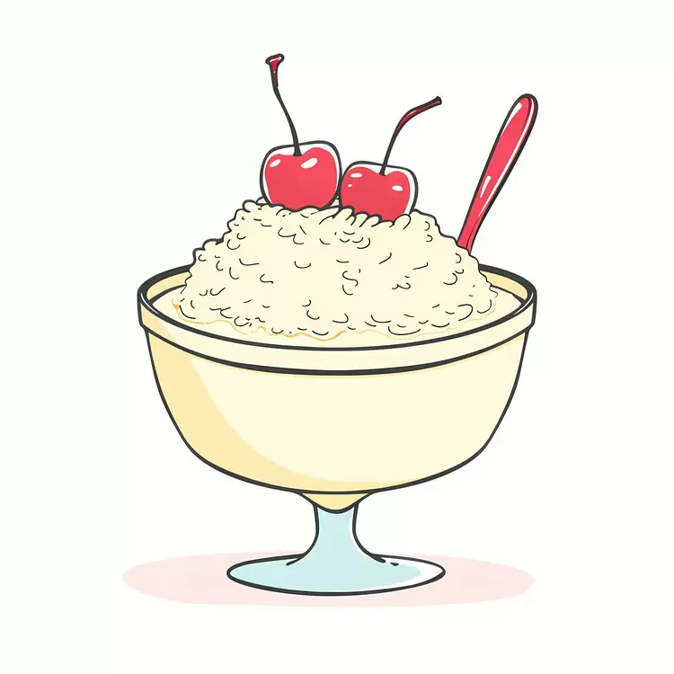 Bowl of Rice with Cherries and Spoon